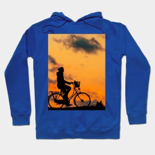 biking in the sunset Hoodie